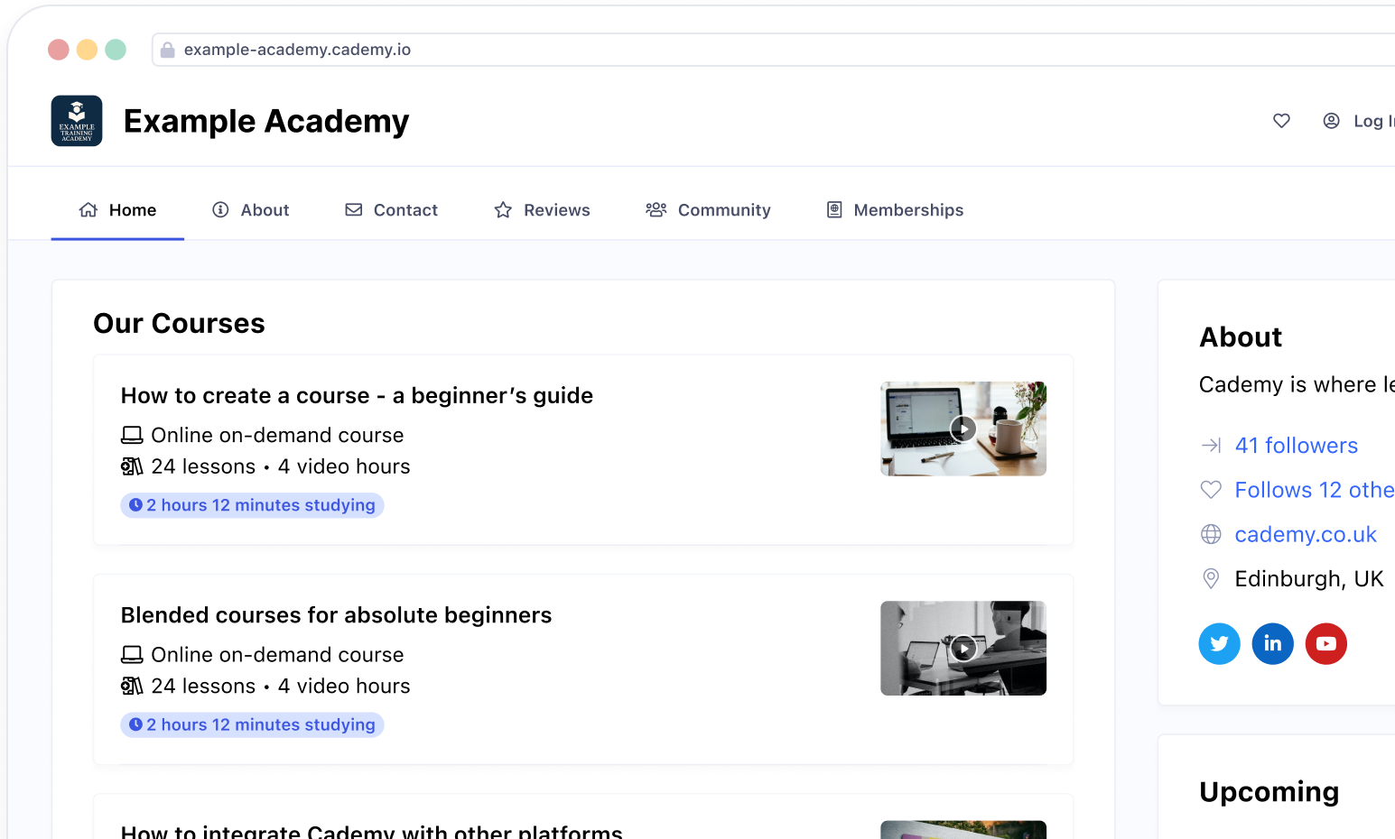 Customizable training website with brand-specific design elements