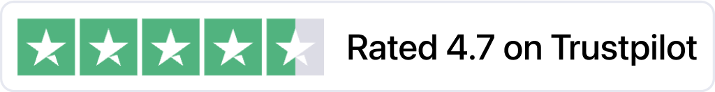 Rated 4.7 stars on TrustPilot